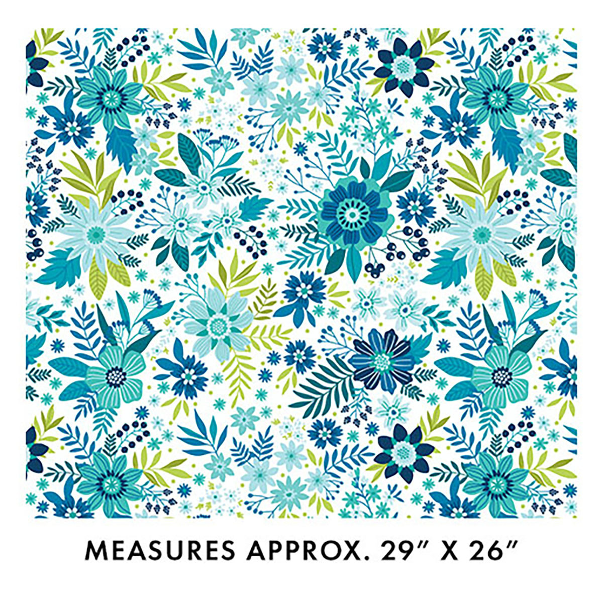 Benartex Fabrics Among the Wildflowers II Shelley Cavanna Teal